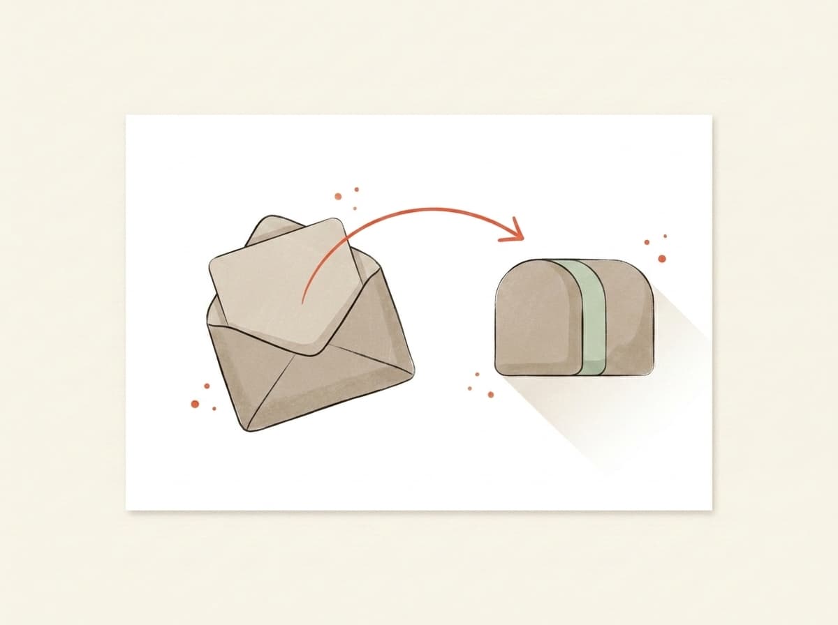 Illustration of an email being forwarded into a testing mailbox