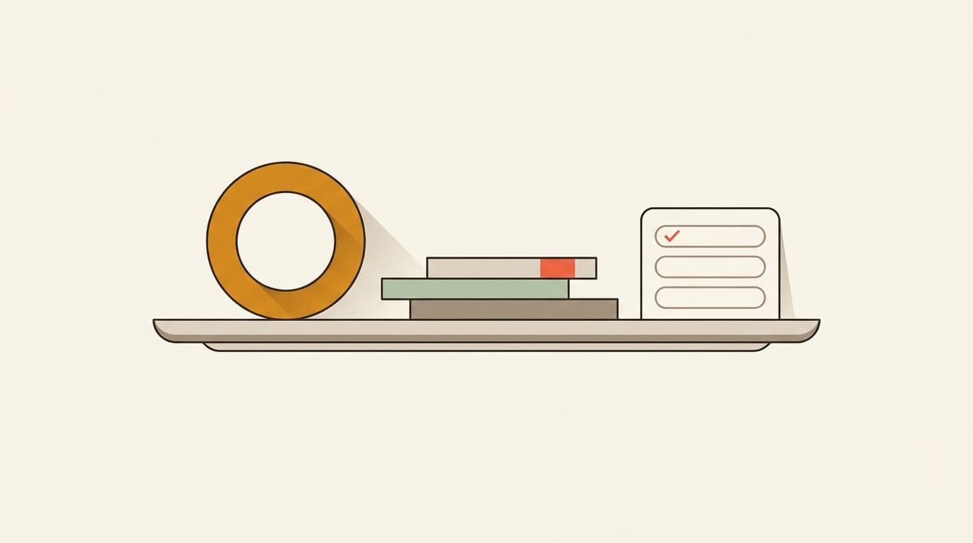 A warm tray holding a score ring, an inbox-placement bar trio, and a three-item fix checklist.